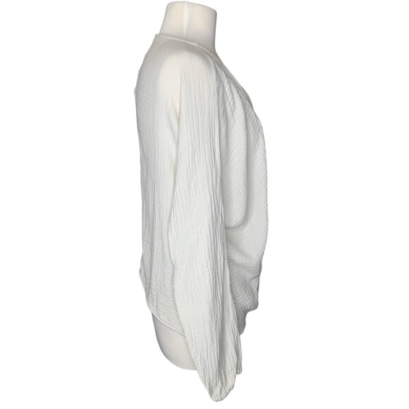 Raquel Allegra White Slubed Cotton Size 1 Women’s Oversized Boho Pullover Top - Picture 6 of 8